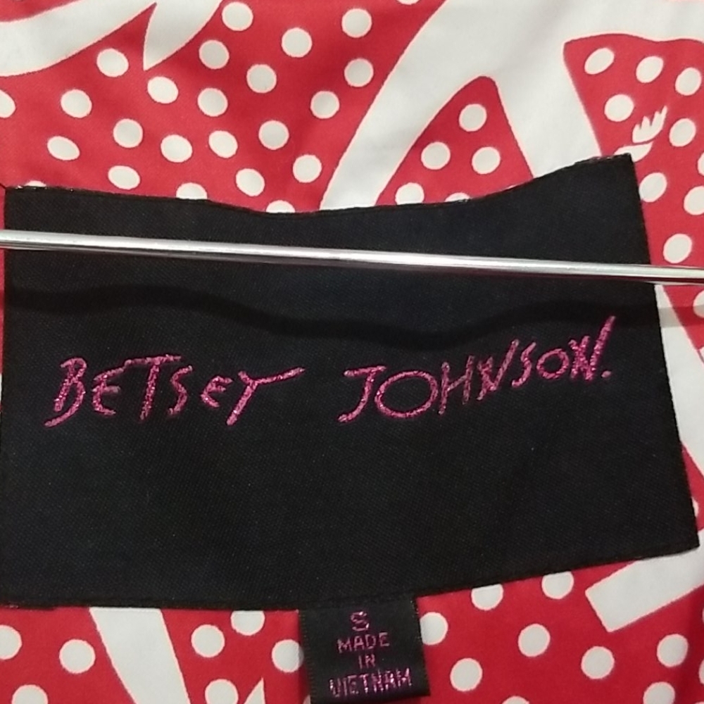 SOLD Betsey Johnson Red Nautical Windbreaker Jacket - Picture 6 of 8